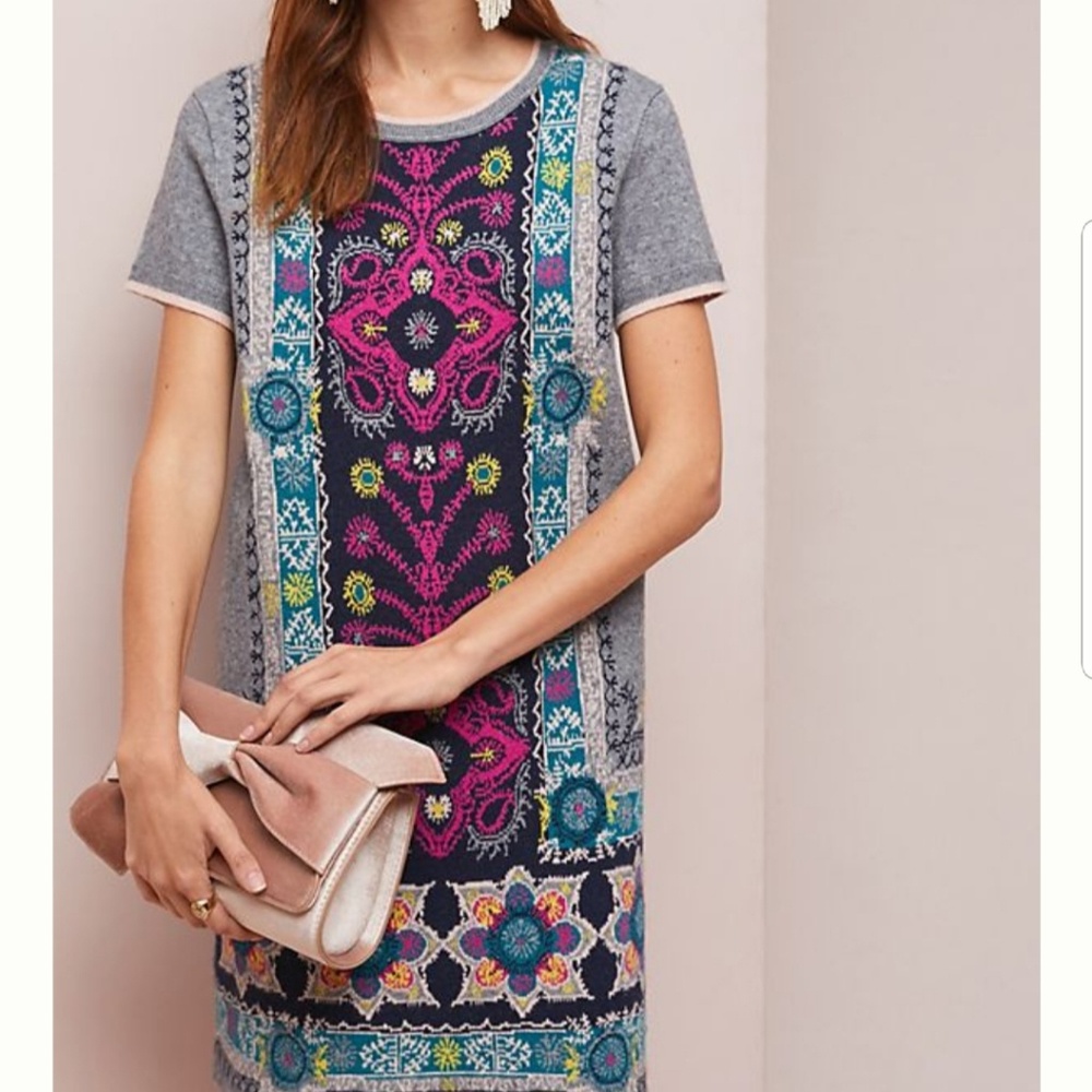 Akemi+kin anthropologie kaleidoscope sweater dress